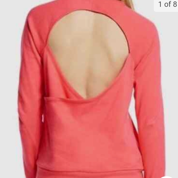 Fabletics Tops - Fabletics| pink| open back sweatshirt| Medium